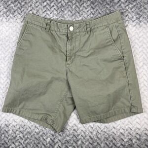 Bonobos Shorts Mens 31 Green Chino 7 Inch Inseam Casual Flat Front Cotton
